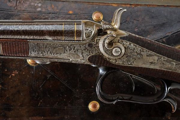 Straordinaria doppietta a percussione centrale di Haetge in cassetta  - Asta Rare Armi Antiche e Militaria da tutto il mondo - Associazione Nazionale - Case d'Asta italiane