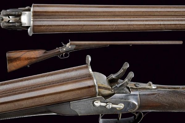 Rara doppietta a blocco rotante di Toni  - Asta Rare Armi Antiche e Militaria da tutto il mondo - Associazione Nazionale - Case d'Asta italiane