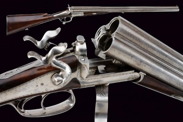 Rarissimo fucile a retrocarica a tre canne di Laine  - Asta Rare Armi Antiche e Militaria da tutto il mondo - Associazione Nazionale - Case d'Asta italiane