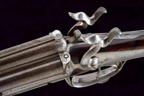 Rarissimo fucile a retrocarica a tre canne di Laine  - Asta Rare Armi Antiche e Militaria da tutto il mondo - Associazione Nazionale - Case d'Asta italiane