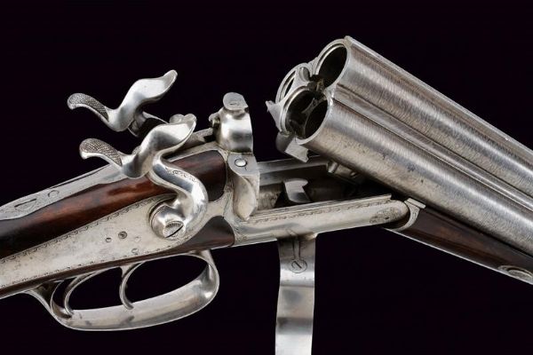 Rarissimo fucile a retrocarica a tre canne di Laine  - Asta Rare Armi Antiche e Militaria da tutto il mondo - Associazione Nazionale - Case d'Asta italiane
