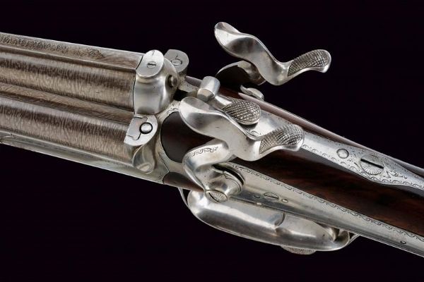Rarissimo fucile a retrocarica a tre canne di Laine  - Asta Rare Armi Antiche e Militaria da tutto il mondo - Associazione Nazionale - Case d'Asta italiane