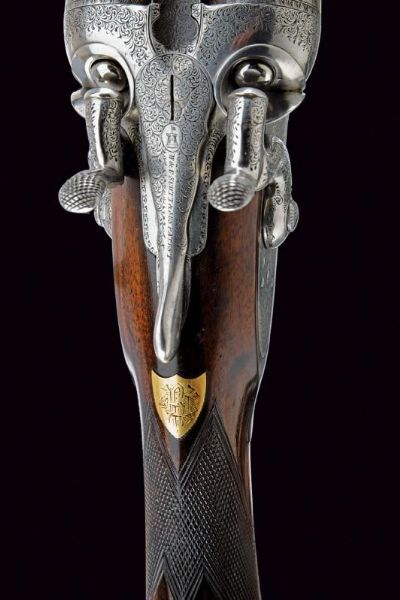 Bellissima doppietta a percussione centrale a cani esterni di W. & C. Scott & Sons  - Asta Rare Armi Antiche e Militaria da tutto il mondo - Associazione Nazionale - Case d'Asta italiane