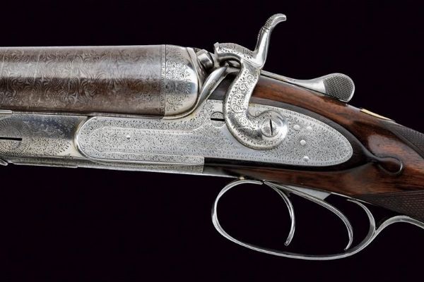 Bellissima doppietta a percussione centrale a cani esterni di W. & C. Scott & Sons  - Asta Rare Armi Antiche e Militaria da tutto il mondo - Associazione Nazionale - Case d'Asta italiane