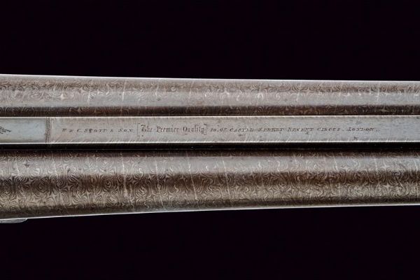Bellissima doppietta a percussione centrale a cani esterni di W. & C. Scott & Sons  - Asta Rare Armi Antiche e Militaria da tutto il mondo - Associazione Nazionale - Case d'Asta italiane