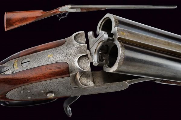 Rara doppietta a percussione centrale di James Woodward & Sons  - Asta Rare Armi Antiche e Militaria da tutto il mondo - Associazione Nazionale - Case d'Asta italiane