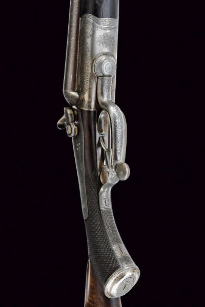 Bella doppietta a percussione centrale a cani esterni di Lancaster  - Asta Rare Armi Antiche e Militaria da tutto il mondo - Associazione Nazionale - Case d'Asta italiane