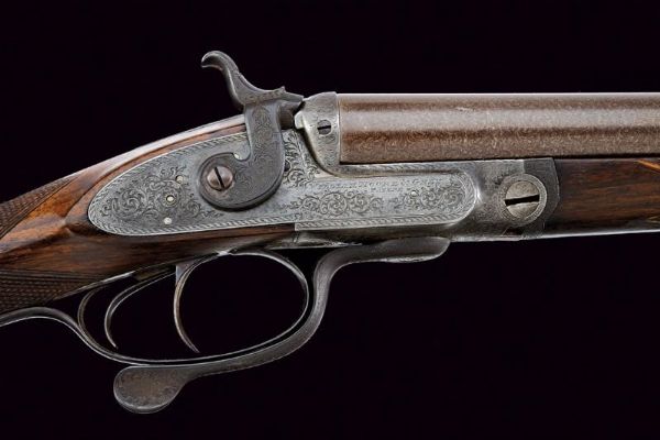 Doppietta a percussione centrale di Moore & Grey  - Asta Rare Armi Antiche e Militaria da tutto il mondo - Associazione Nazionale - Case d'Asta italiane