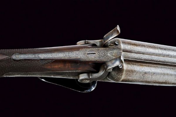 Bella doppietta a percussione centrale a cani esterni di Lancaster  - Asta Rare Armi Antiche e Militaria da tutto il mondo - Associazione Nazionale - Case d'Asta italiane
