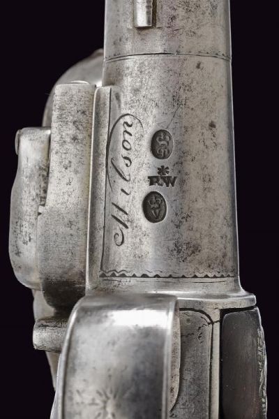 Pistola Queen Anne a pietra focaia con fornimenti in argento di Wilson  - Asta Rare Armi Antiche e Militaria da tutto il mondo - Associazione Nazionale - Case d'Asta italiane