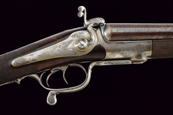 Rarissima doppietta a percussione centrale a cani esterni di Alessandro Toschi  - Asta Rare Armi Antiche e Militaria da tutto il mondo - Associazione Nazionale - Case d'Asta italiane