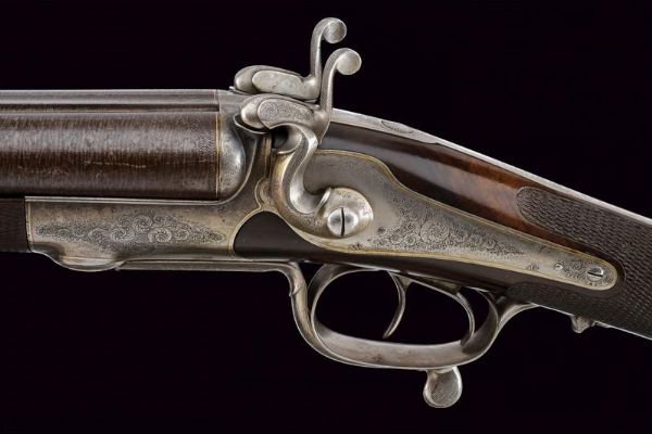Rarissima doppietta a percussione centrale a cani esterni di Alessandro Toschi  - Asta Rare Armi Antiche e Militaria da tutto il mondo - Associazione Nazionale - Case d'Asta italiane