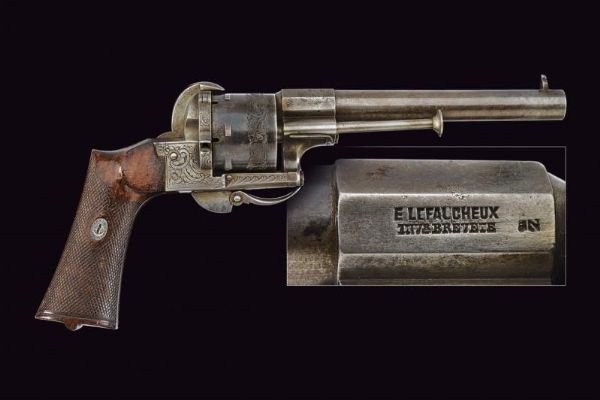 Bel revolver Lefaucheux a spillo  - Asta Rare Armi Antiche e Militaria da tutto il mondo - Associazione Nazionale - Case d'Asta italiane