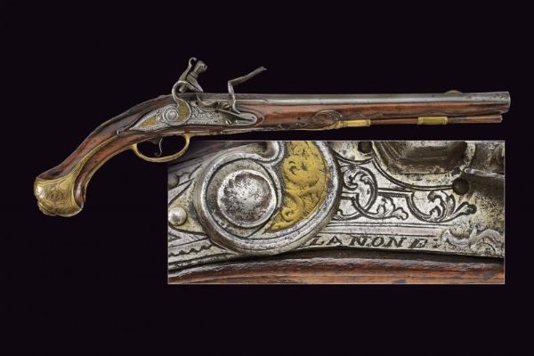 Bella pistola a pietra focaia da fonda di Zanoni  - Asta Rare Armi Antiche e Militaria da tutto il mondo - Associazione Nazionale - Case d'Asta italiane