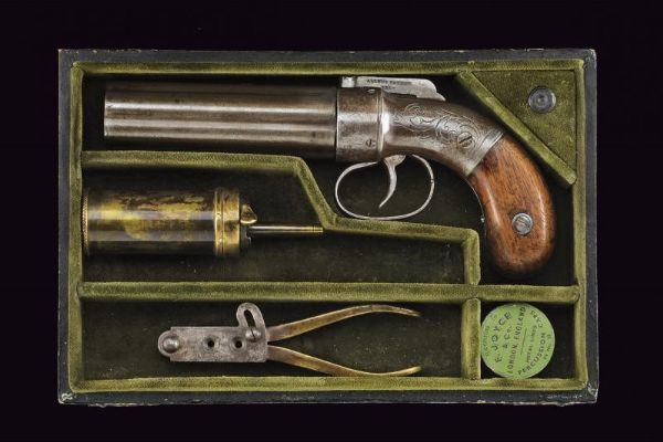 Pepperbox-revolver a luminello in cassetta di Allen & Thurber  - Asta Rare Armi Antiche e Militaria da tutto il mondo - Associazione Nazionale - Case d'Asta italiane