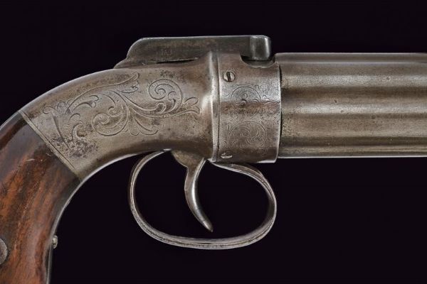 Pepperbox-revolver a luminello in cassetta di Allen & Thurber  - Asta Rare Armi Antiche e Militaria da tutto il mondo - Associazione Nazionale - Case d'Asta italiane