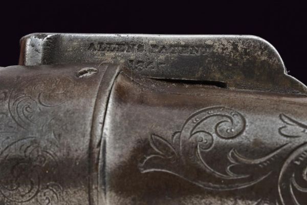 Pepperbox-revolver a luminello in cassetta di Allen & Thurber  - Asta Rare Armi Antiche e Militaria da tutto il mondo - Associazione Nazionale - Case d'Asta italiane