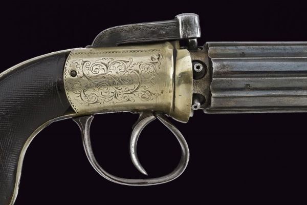 Pepperbox revolver a luminello di Manton in cassetta  - Asta Rare Armi Antiche e Militaria da tutto il mondo - Associazione Nazionale - Case d'Asta italiane