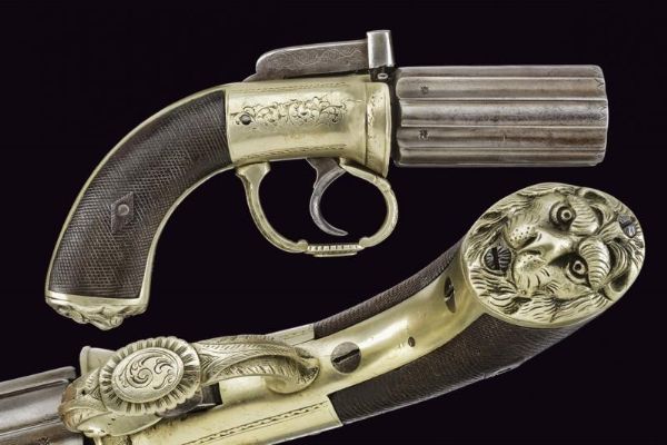 Pepperbox revolver a luminello di Egg  - Asta Rare Armi Antiche e Militaria da tutto il mondo - Associazione Nazionale - Case d'Asta italiane
