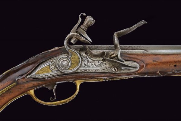 Bella pistola a pietra focaia da fonda di Zanoni  - Asta Rare Armi Antiche e Militaria da tutto il mondo - Associazione Nazionale - Case d'Asta italiane