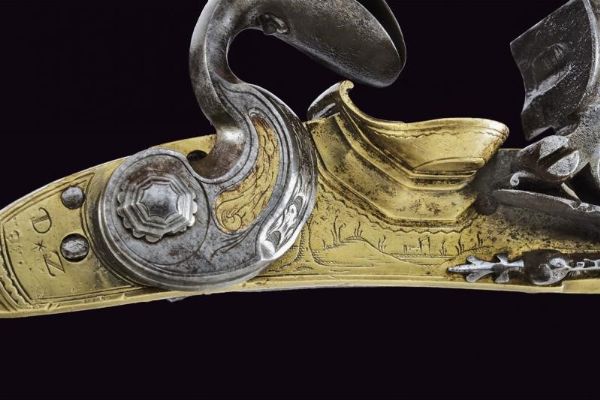 Interessante batteria a pietra focaia  - Asta Rare Armi Antiche e Militaria da tutto il mondo - Associazione Nazionale - Case d'Asta italiane