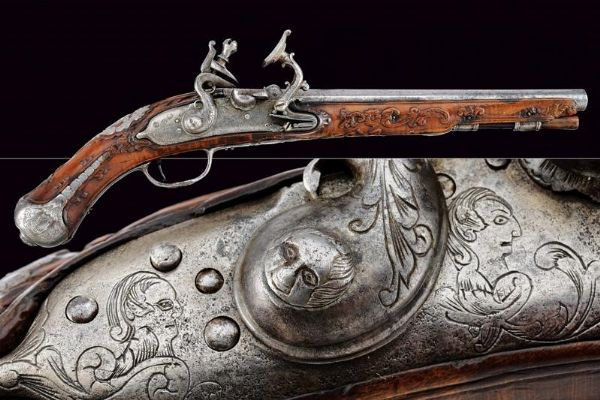 Elegante pistola alla fiorentina  - Asta Rare Armi Antiche e Militaria da tutto il mondo - Associazione Nazionale - Case d'Asta italiane