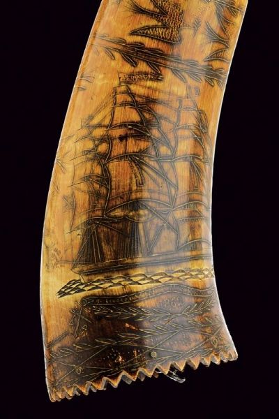 Corno da polvere con incisione e dedica  - Asta Rare Armi Antiche e Militaria da tutto il mondo - Associazione Nazionale - Case d'Asta italiane