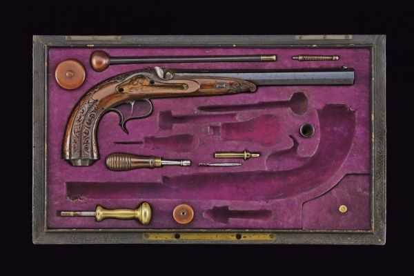 Cassetta per paio di pistole a luminello  - Asta Rare Armi Antiche e Militaria da tutto il mondo - Associazione Nazionale - Case d'Asta italiane
