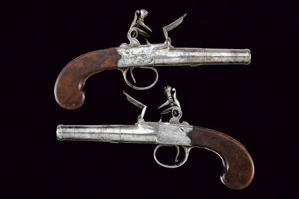 Paio di mazzagatti a pietra focaia  - Asta Rare Armi Antiche e Militaria da tutto il mondo - Associazione Nazionale - Case d'Asta italiane