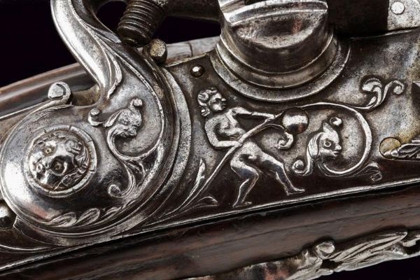 Rara pistola alla fiorentina con canna rigata  - Asta Rare Armi Antiche e Militaria da tutto il mondo - Associazione Nazionale - Case d'Asta italiane