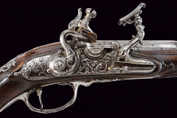 Rara pistola alla fiorentina con canna rigata  - Asta Rare Armi Antiche e Militaria da tutto il mondo - Associazione Nazionale - Case d'Asta italiane