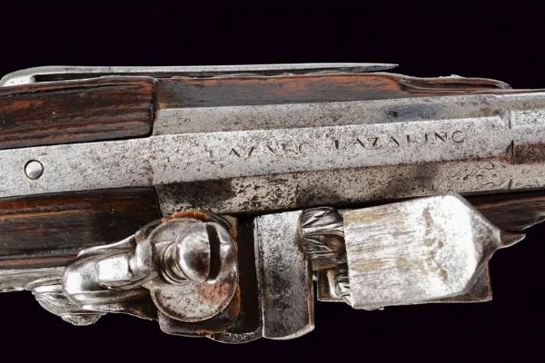 Rara pistola alla fiorentina con canna rigata  - Asta Rare Armi Antiche e Militaria da tutto il mondo - Associazione Nazionale - Case d'Asta italiane