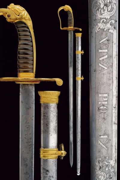 Spada da ufficiale subalterno della Guardia Civica Mod. 1847  - Asta Rare Armi Antiche e Militaria da tutto il mondo - Associazione Nazionale - Case d'Asta italiane