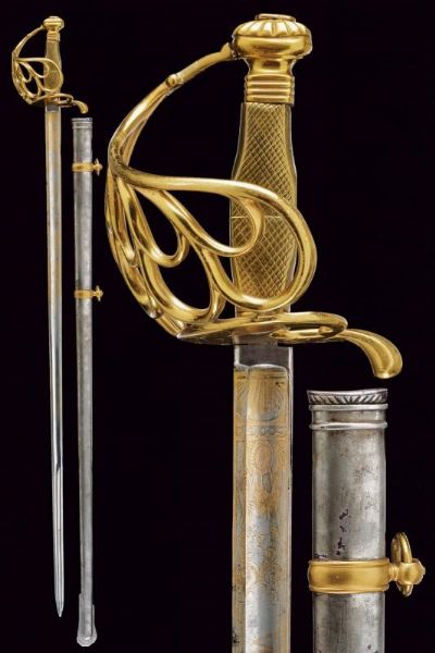 Spada da comandante della Guardia Nobile  - Asta Rare Armi Antiche e Militaria da tutto il mondo - Associazione Nazionale - Case d'Asta italiane
