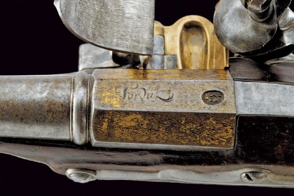 Paio di pistole a pietra focaia da viaggio firmate Louis Lamotte  - Asta Rare Armi Antiche e Militaria da tutto il mondo - Associazione Nazionale - Case d'Asta italiane