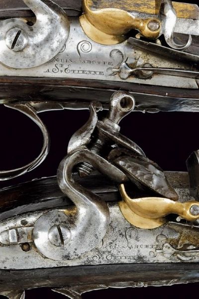 Paio di pistole a pietra focaia da viaggio firmate Louis Lamotte  - Asta Rare Armi Antiche e Militaria da tutto il mondo - Associazione Nazionale - Case d'Asta italiane
