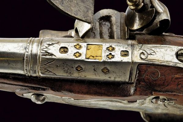 Paio di pistole a pietra focaia da viaggio di G. Finochio  - Asta Rare Armi Antiche e Militaria da tutto il mondo - Associazione Nazionale - Case d'Asta italiane