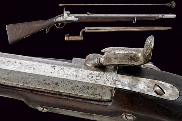 J�gerstutzen Mod. 1854 Lorenz con baionetta  - Asta Rare Armi Antiche e Militaria da tutto il mondo - Associazione Nazionale - Case d'Asta italiane