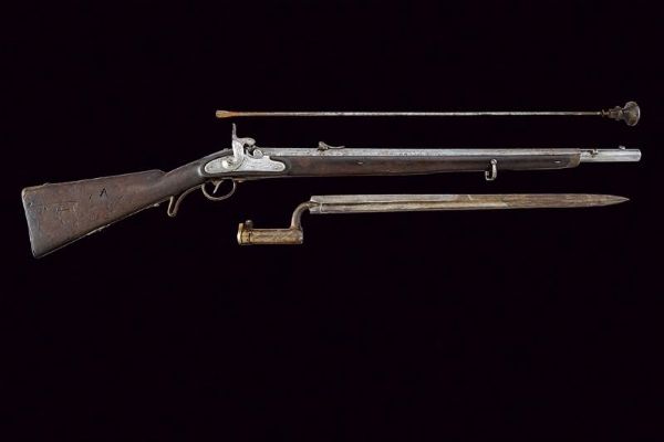 J�gerstutzen Mod. 1854 Lorenz con baionetta  - Asta Rare Armi Antiche e Militaria da tutto il mondo - Associazione Nazionale - Case d'Asta italiane