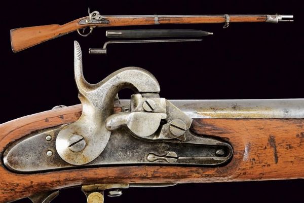 Infanteriegewehr M. 1842 con baionetta  - Asta Rare Armi Antiche e Militaria da tutto il mondo - Associazione Nazionale - Case d'Asta italiane