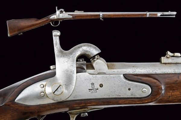 Rara carabina da bersaglieri a luminello Mod. 1856  - Asta Rare Armi Antiche e Militaria da tutto il mondo - Associazione Nazionale - Case d'Asta italiane