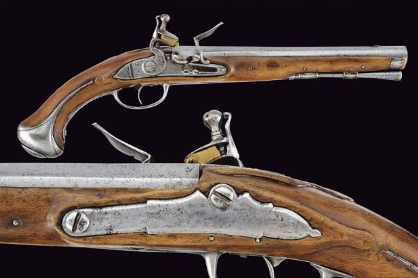 Pistola a pietra focaia  - Asta Rare Armi Antiche e Militaria da tutto il mondo - Associazione Nazionale - Case d'Asta italiane