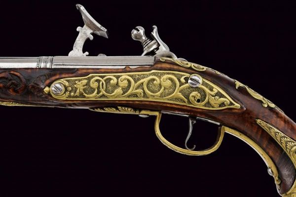 Paio di eleganti pistole da viaggio alla fiorentina  - Asta Rare Armi Antiche e Militaria da tutto il mondo - Associazione Nazionale - Case d'Asta italiane
