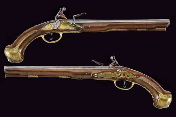Paio di pistole a pietra focaia da fonda di Geronimo Zucoll  - Asta Rare Armi Antiche e Militaria da tutto il mondo - Associazione Nazionale - Case d'Asta italiane