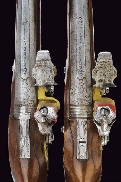 Paio di pistole a pietra focaia da fonda di Geronimo Zucoll  - Asta Rare Armi Antiche e Militaria da tutto il mondo - Associazione Nazionale - Case d'Asta italiane