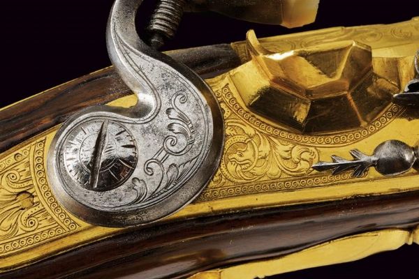 Raro paio di pistole a pietra focaia di Daniel Thiermay appartenute al Duca di Wurttemberg  - Asta Rare Armi Antiche e Militaria da tutto il mondo - Associazione Nazionale - Case d'Asta italiane