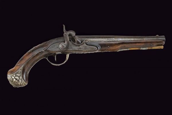 Pistola di Rousset ridotta a luminello, con fornimenti in argento  - Asta Rare Armi Antiche e Militaria da tutto il mondo - Associazione Nazionale - Case d'Asta italiane