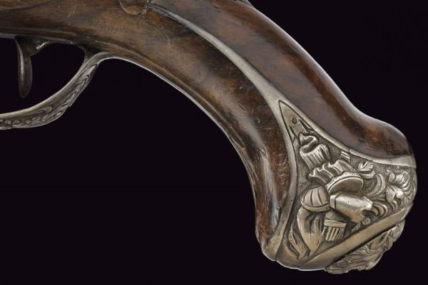 Pistola di Rousset ridotta a luminello, con fornimenti in argento  - Asta Rare Armi Antiche e Militaria da tutto il mondo - Associazione Nazionale - Case d'Asta italiane