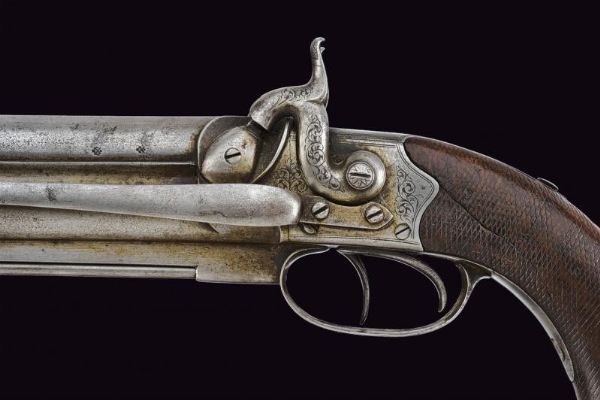 Pistola a luminello a due canne sovrapposte di Karabegof  - Asta Rare Armi Antiche e Militaria da tutto il mondo - Associazione Nazionale - Case d'Asta italiane