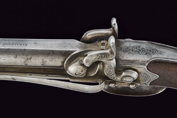 Pistola a luminello a due canne sovrapposte di Karabegof  - Asta Rare Armi Antiche e Militaria da tutto il mondo - Associazione Nazionale - Case d'Asta italiane